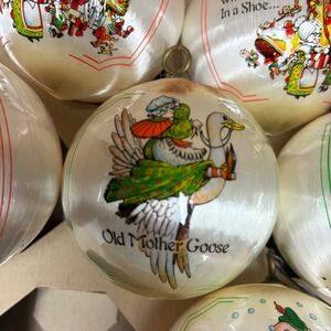 Nursery Rhyme Christmas Ornaments Vintage Set of 8 Mother Goose Gretel Humpty